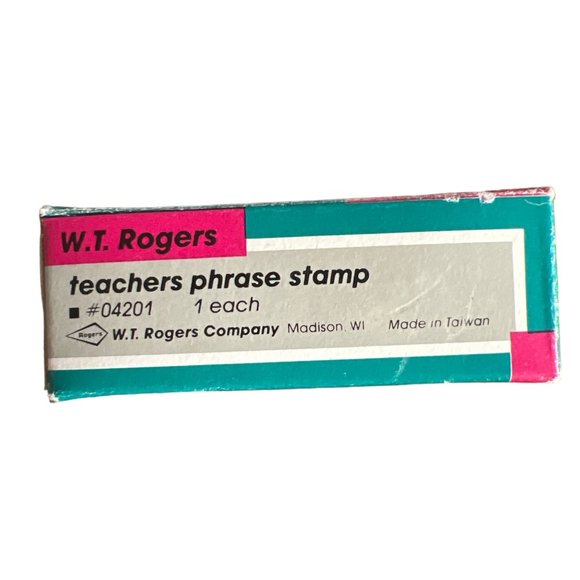 Vintage‎ W.T Rogers Teacher Rubber Stamp With 2 Different Phrases Brand New - Picture 6 of 6